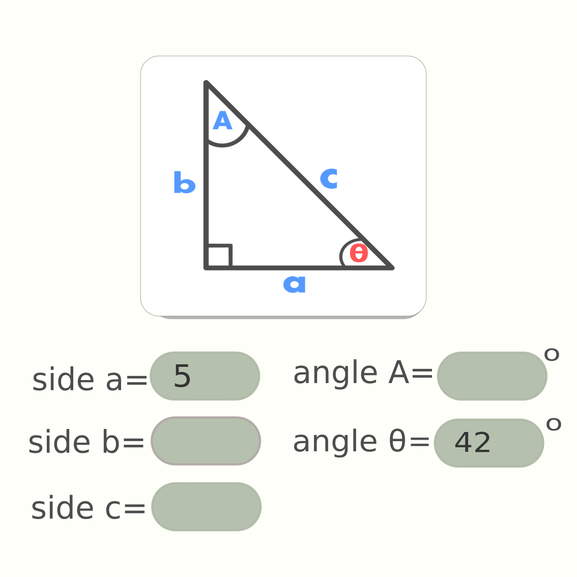 example on how to enter values